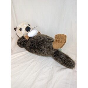 Tiger Tale Toys Realistic Lifelike Sea Otter Marine Mammal w/ Oyster Shell Plush